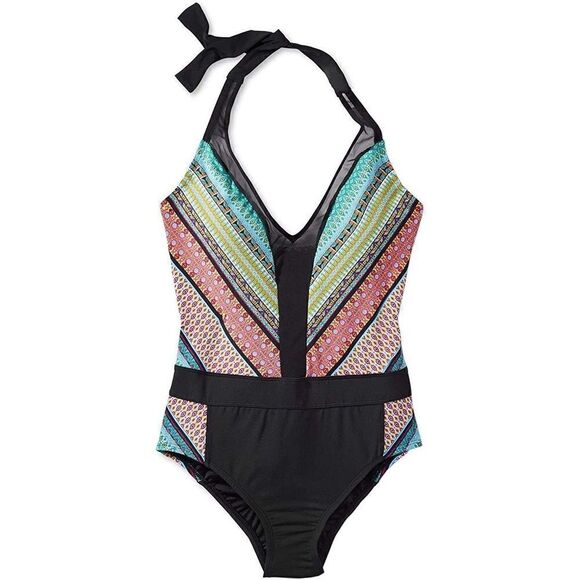 New. BLEU Rod Beattie plunge neck swimsuit. Retails $149. Size 10 - Picture 5 of 11